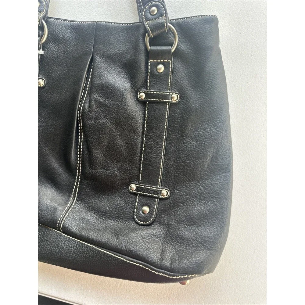 Coldwater Creek Brown Pebble Leather Shoulder Bag #91845 Purse 16”x11”x5”